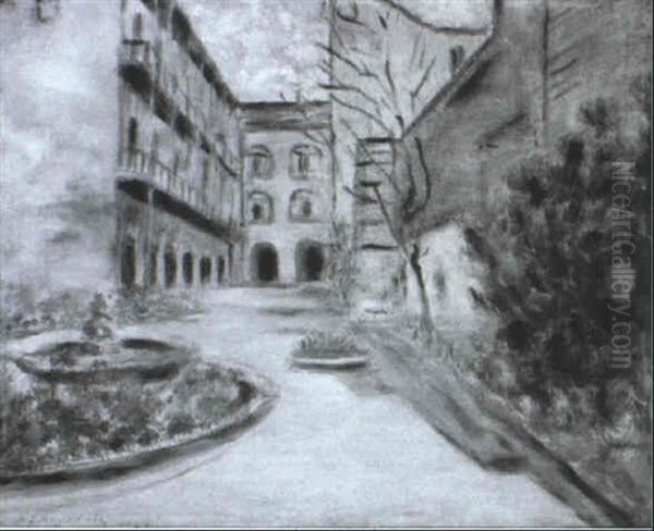 Vieux Carre Courtyard Oil Painting by Alexander John Drysdale