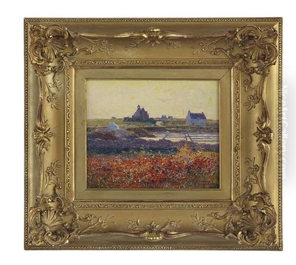 Marais Salants Pres Du Croisic Oil Painting by Ferdinand du Puigaudeau