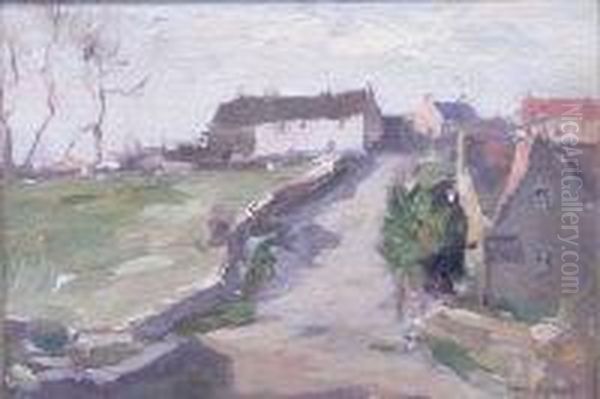 Cornish Cottages Oil Painting by Elizabeth Armstrong