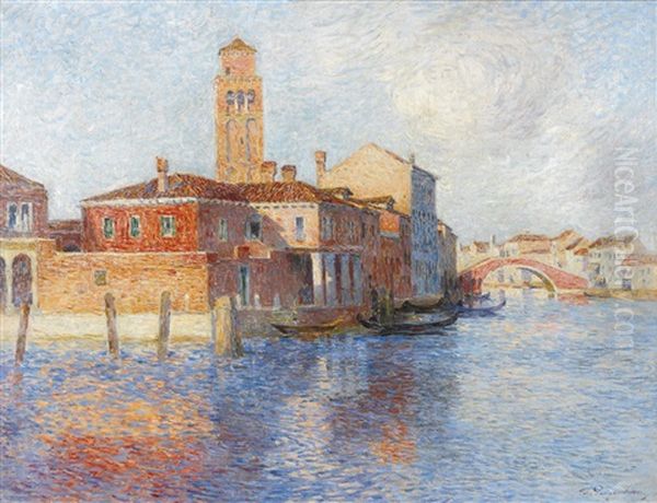 Vue De Venise, Murano Oil Painting by Ferdinand du Puigaudeau