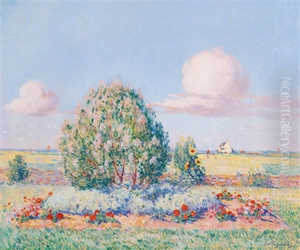 Parterre Fleuri Oil Painting by Ferdinand du Puigaudeau