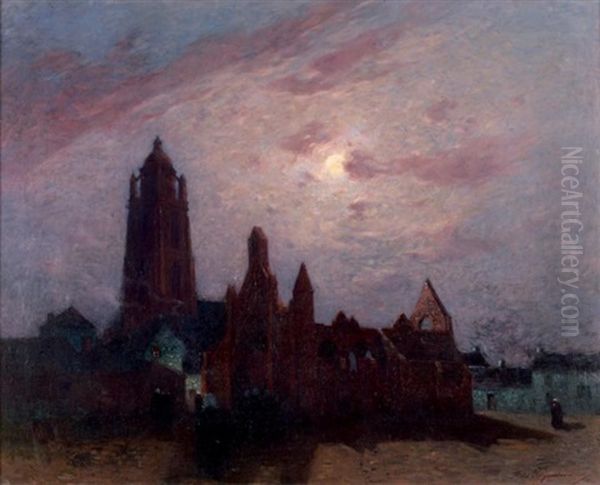 L'abbaye Notre Dame Des Muriers A Batz Sur Mer Oil Painting by Ferdinand du Puigaudeau