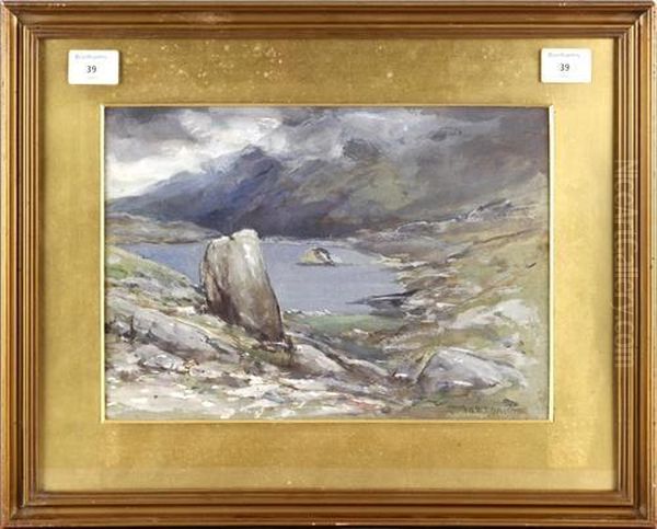 Lake Landscape Oil Painting by Francis Abel William Armstrong