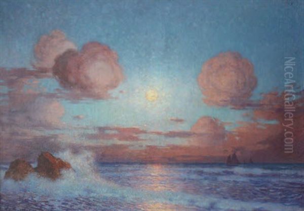 Soleil Couchant Oil Painting by Ferdinand du Puigaudeau