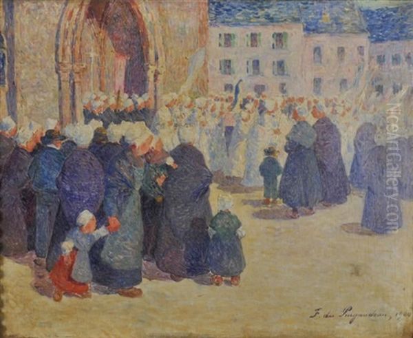 Procession De Premieres Communiantes by Ferdinand du Puigaudeau