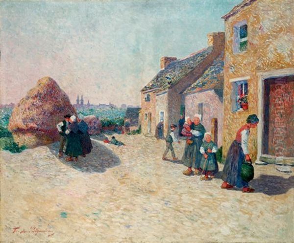 La Cour De Ferme Oil Painting by Ferdinand du Puigaudeau