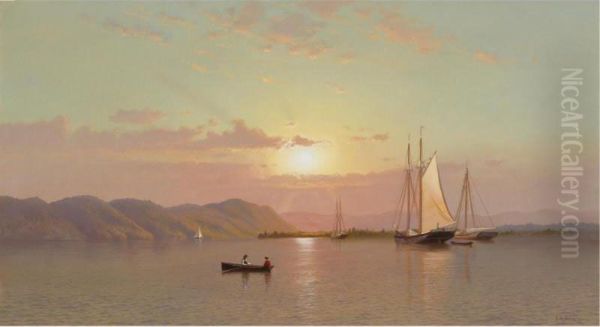 Sunrise At Tappan Zee Oil Painting by Francis Abel William Armstrong