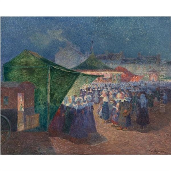 Manege Au Clair De Lune Oil Painting by Ferdinand du Puigaudeau