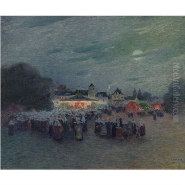 Fete Foraine Oil Painting by Ferdinand du Puigaudeau