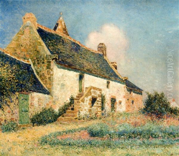 La Ferme En Bretagne Oil Painting by Ferdinand du Puigaudeau