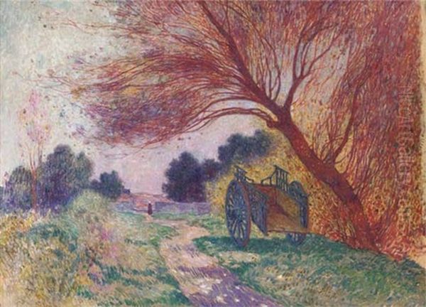 La Charette Au Bord Du Chemin Oil Painting by Ferdinand du Puigaudeau