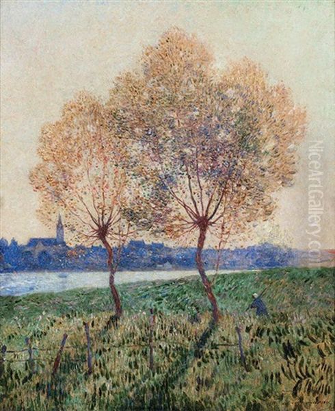 Les Bords De Loire, Basse Indre Oil Painting by Ferdinand du Puigaudeau