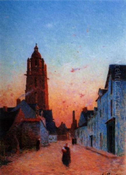 Rue Du Bourg De Batz Oil Painting by Ferdinand du Puigaudeau