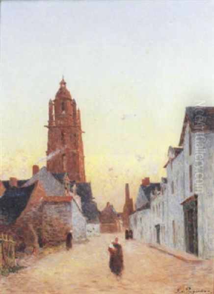 Rue Du Bourg Du Batz Oil Painting by Ferdinand du Puigaudeau