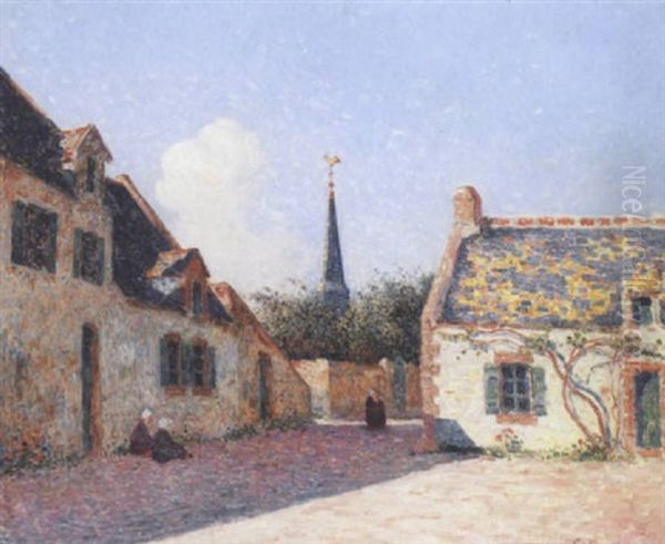 Place Du Village Oil Painting by Ferdinand du Puigaudeau