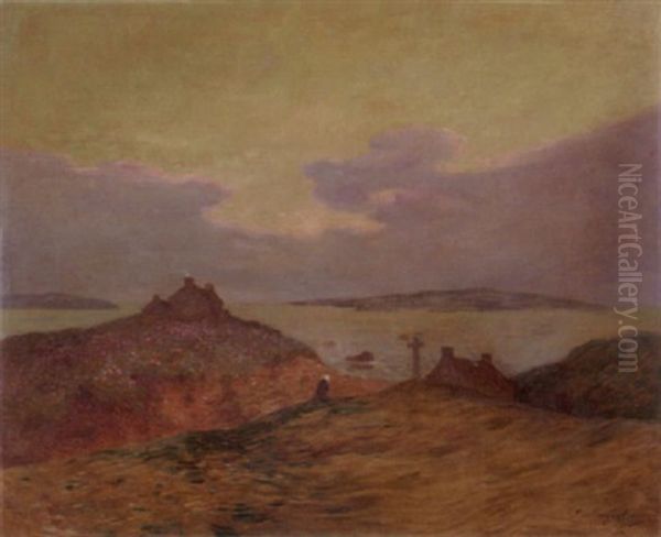 Crepuscule Dans Le Golfe Du Morbihan Oil Painting by Ferdinand du Puigaudeau