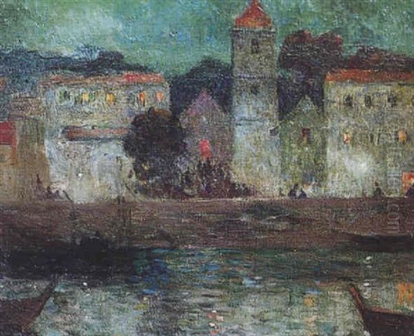 Le Port, Vue Nocturne by Ferdinand du Puigaudeau