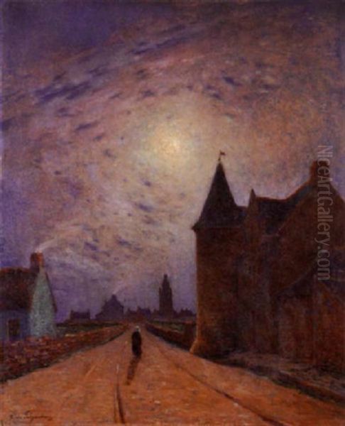 Kervaudu Au Clair De Lune Oil Painting by Ferdinand du Puigaudeau