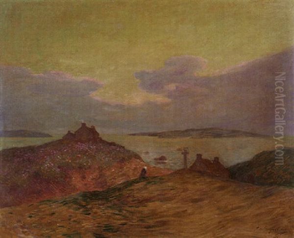 Crepuscule Dans Le Golfe Du Morbihan Oil Painting by Ferdinand du Puigaudeau