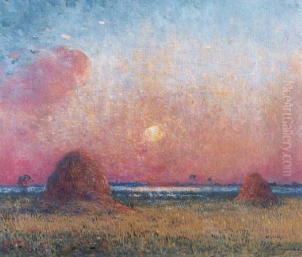 Bottes De Bleau Coucher Du Soleil Oil Painting by Ferdinand du Puigaudeau