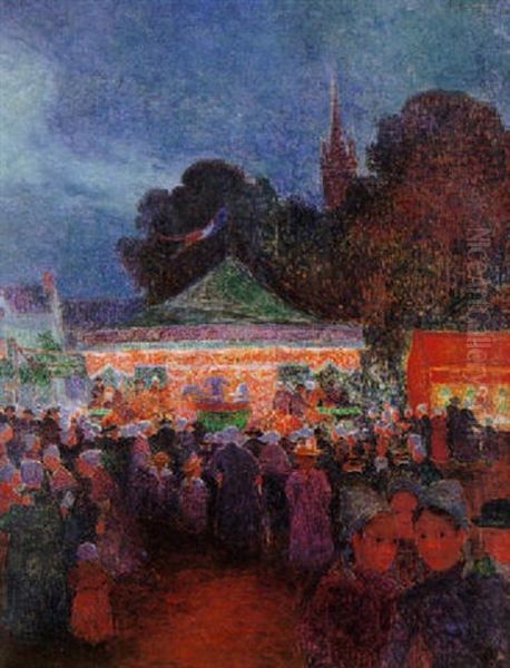 Fete De Nuit Au Croisic Oil Painting by Ferdinand du Puigaudeau