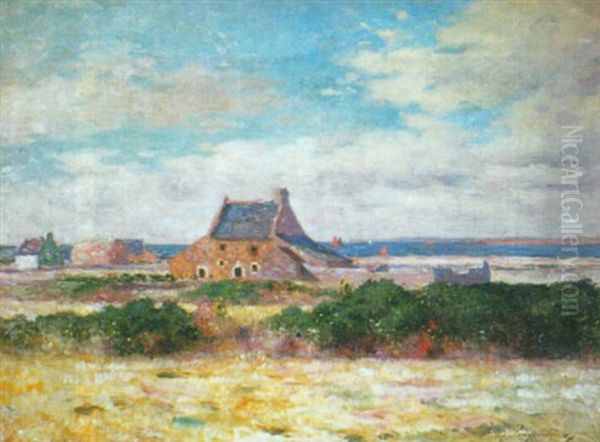 Maisons De Pecheurs Pres De La Cote Oil Painting by Ferdinand du Puigaudeau