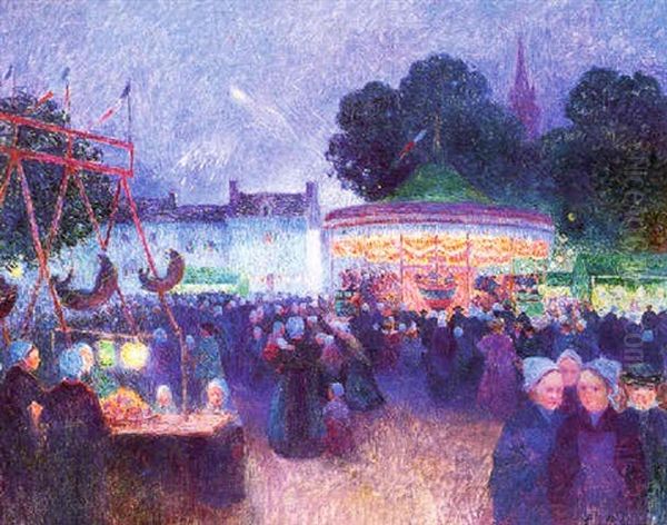 Fete Nocturne A Saint-paul De Leon Oil Painting by Ferdinand du Puigaudeau