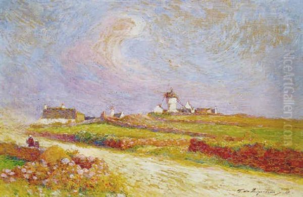 Campagne Au Moulin, Pres De Batz Oil Painting by Ferdinand du Puigaudeau