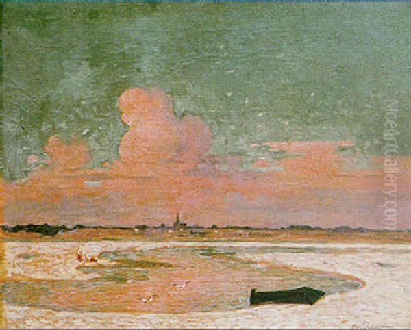 La Greve Au Crepuscule Oil Painting by Ferdinand du Puigaudeau