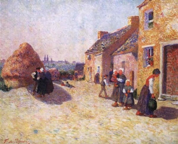 Fin De Journee Pres De Quimper Oil Painting by Ferdinand du Puigaudeau