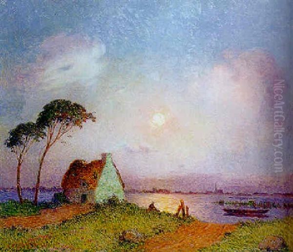 Paysage De Grande Briere Oil Painting by Ferdinand du Puigaudeau