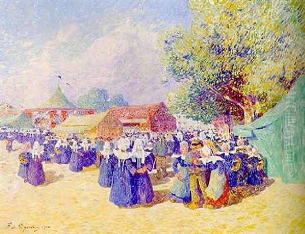 Fete En Bretagne Oil Painting by Ferdinand du Puigaudeau