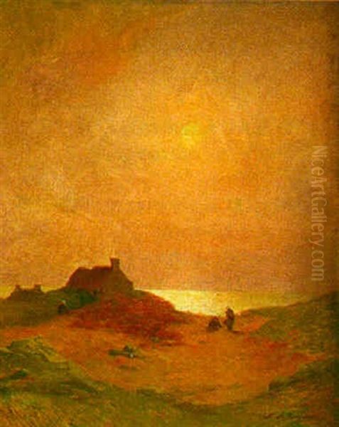 De La Maison Sur La Cote Bretonne Oil Painting by Ferdinand du Puigaudeau