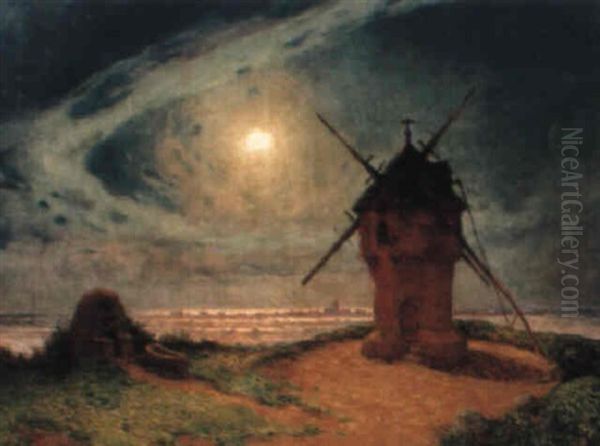 Moulin Au Clair De Lune Oil Painting by Ferdinand du Puigaudeau