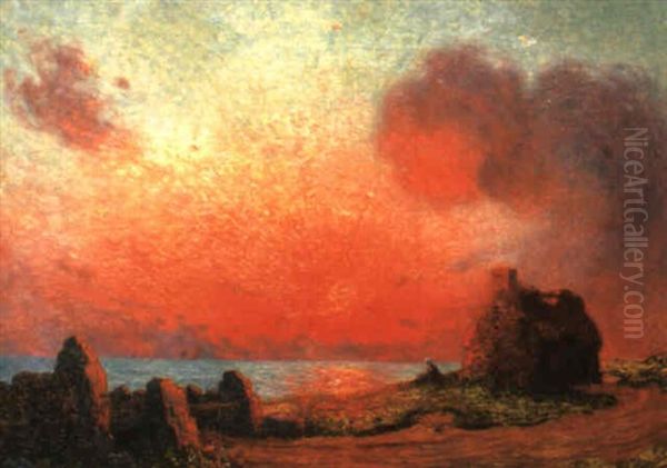 Coucher De Soleil Oil Painting by Ferdinand du Puigaudeau