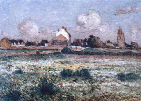 En Bretagne - Le Bourg De Batz Oil Painting by Ferdinand du Puigaudeau