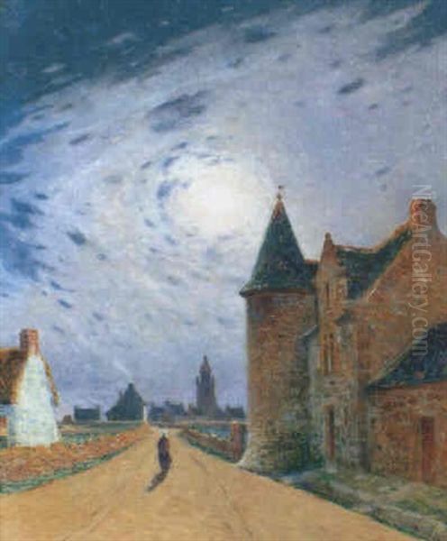 Kervaudu Au Clair De Lune Oil Painting by Ferdinand du Puigaudeau