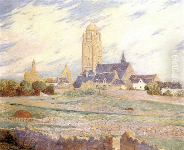 La Chapelle Des Muriers Et L'eglise Du Bourg De Bats Oil Painting by Ferdinand du Puigaudeau