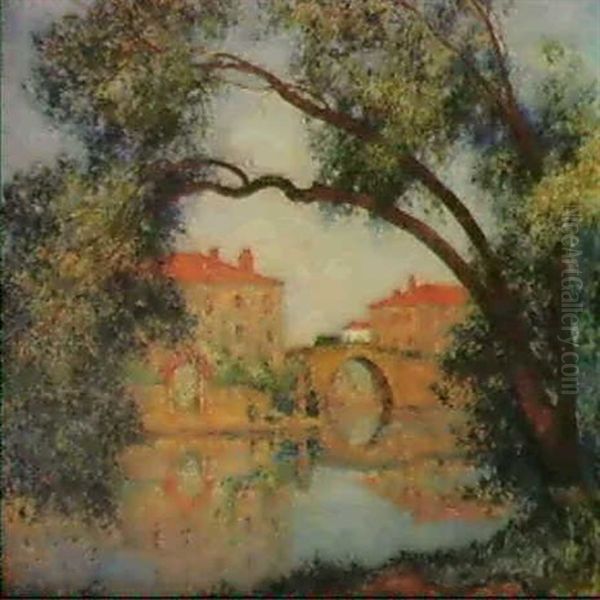 La Sevre A Clisson Oil Painting by Ferdinand du Puigaudeau