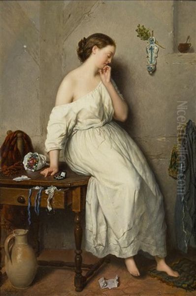 Forlorn Lover Oil Painting by Adolphe Henri Dubasty