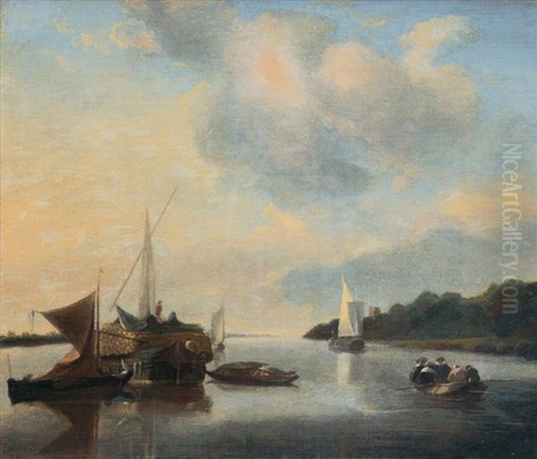 Calm Canal With Boats Oil Painting by Hendrik Jacobsz Dubbels