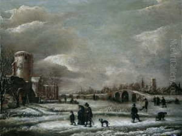 Winterlandschaft Oil Painting by Hendrik Jacobsz Dubbels