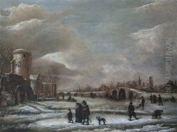 Winterlandschaft by Hendrik Jacobsz Dubbels