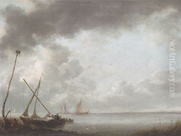 Kustbild Med Batar Oil Painting by Hendrik Jacobsz Dubbels