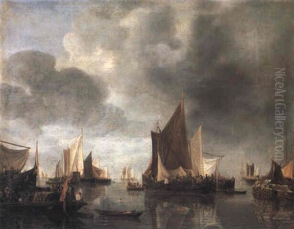 Shipping In A Calm by Hendrik Jacobsz Dubbels