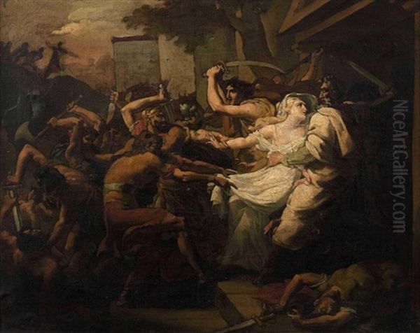 Agamemnon S'emparant De Cassandre Apres Le Sac De Troie Oil Painting by Francois Dubois