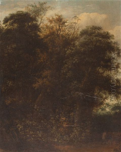 Zwei Wanderer Im Wald Oil Painting by Guillam Dubois