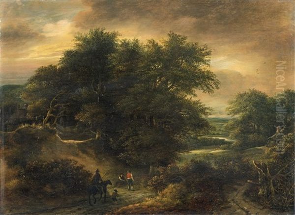 Wooded Landscape With Figural Staffage Oil Painting by Guillam Dubois