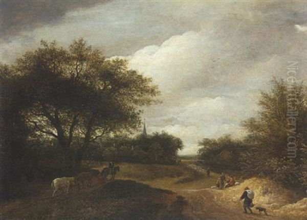 Haarlemer Landschaft Oil Painting by Guillam Dubois