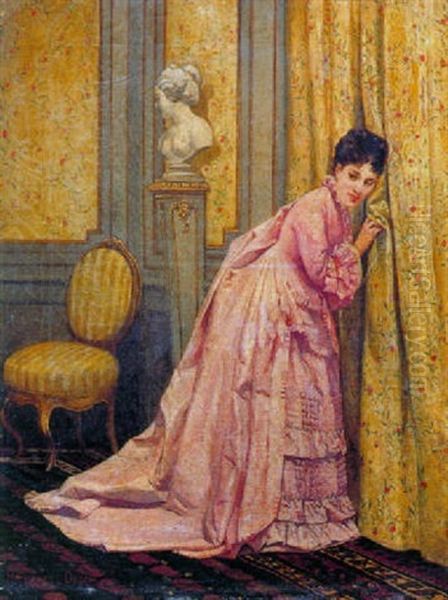 La Discrete Oil Painting by Henri Pierre Hippolyte Dubois